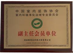 中国净化委副主任会员证书